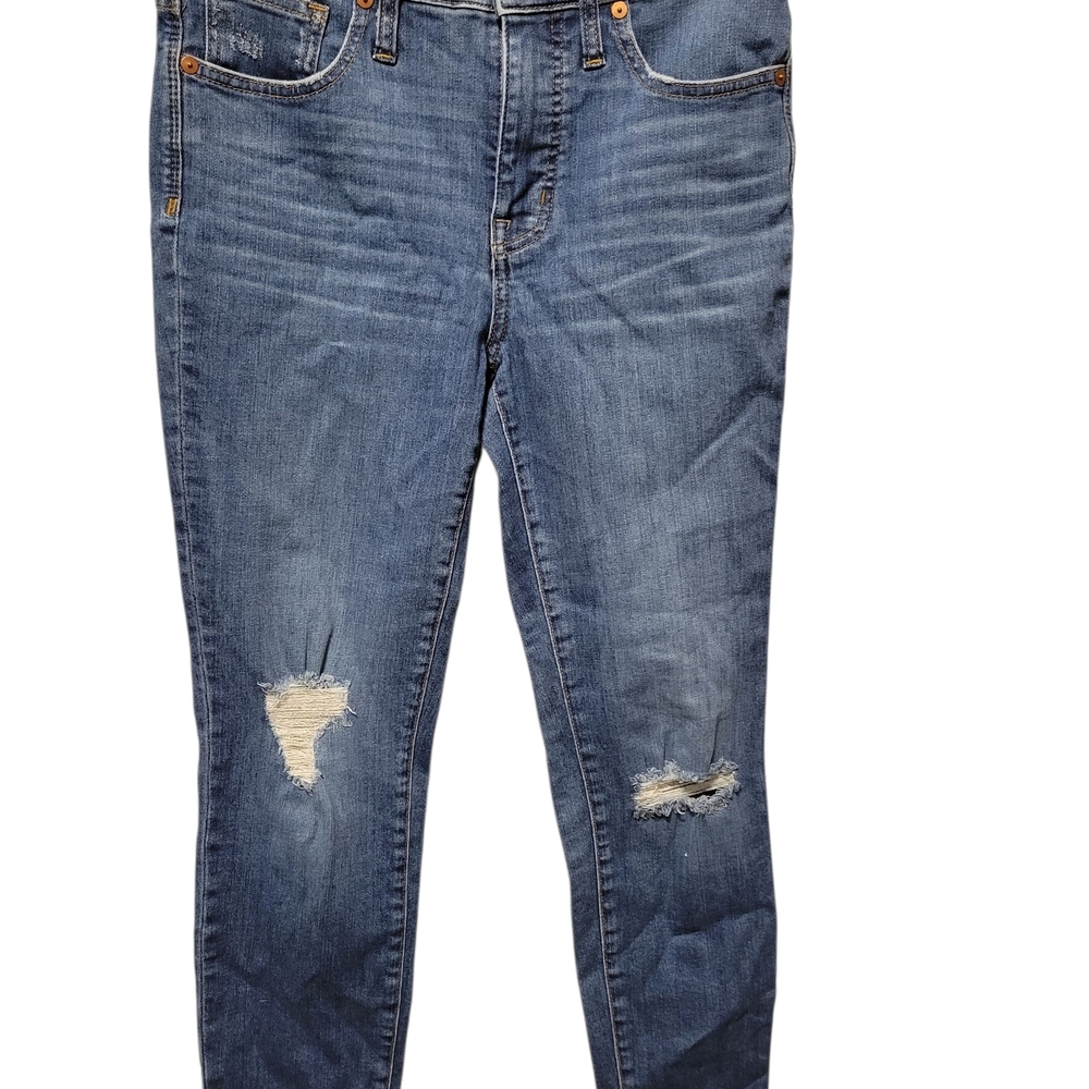 Madewell Blue Distressed Skinny Jeans